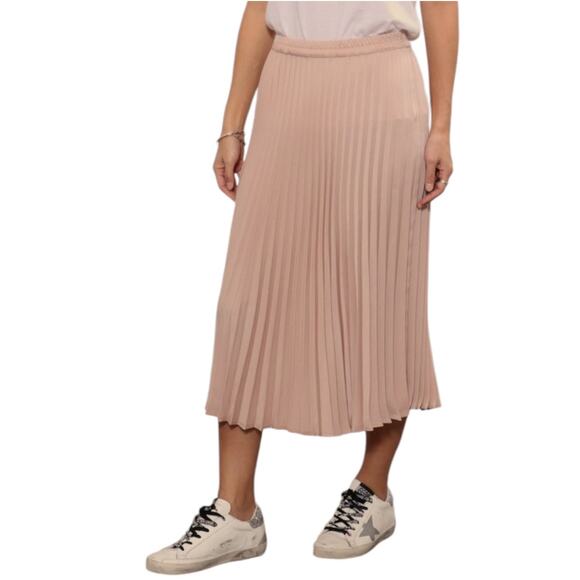 Xirena XS Womens Sienna Pleated Midi Skirt Dusty Taupe Mauve - Picture 1 of 9